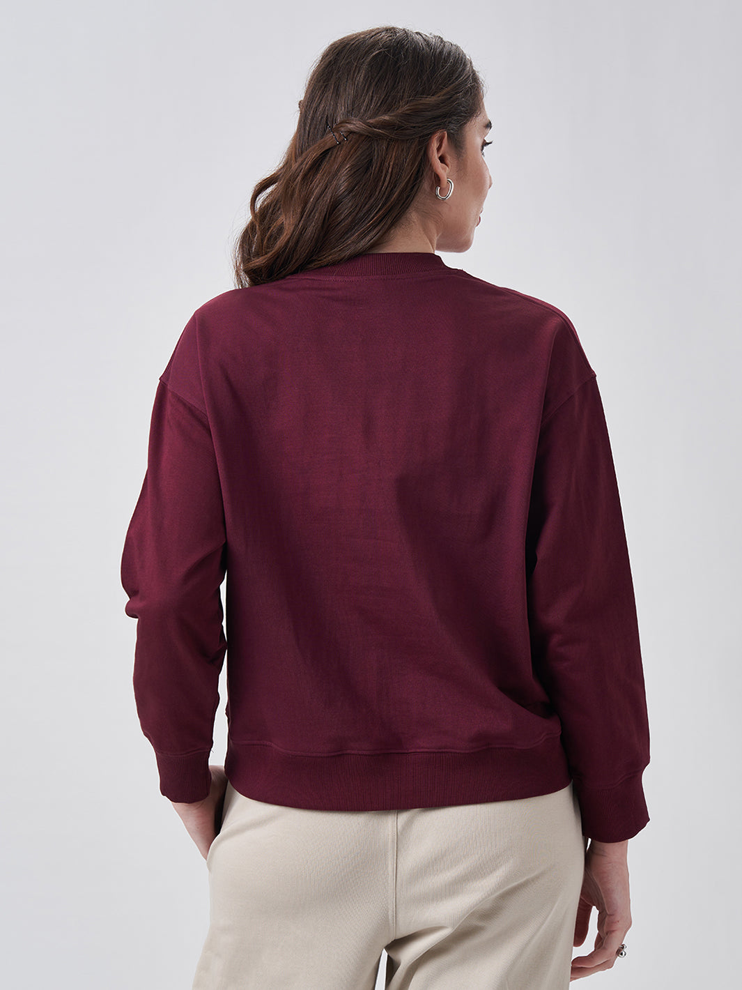 Womens Sweatshirt  Berry Maroon