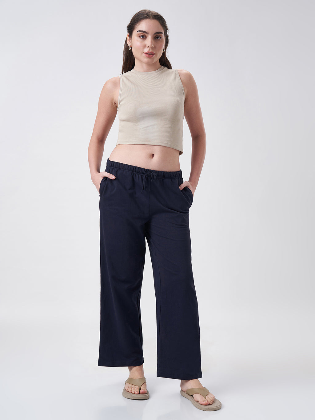 Womens Crop Tank Top Honey Beige