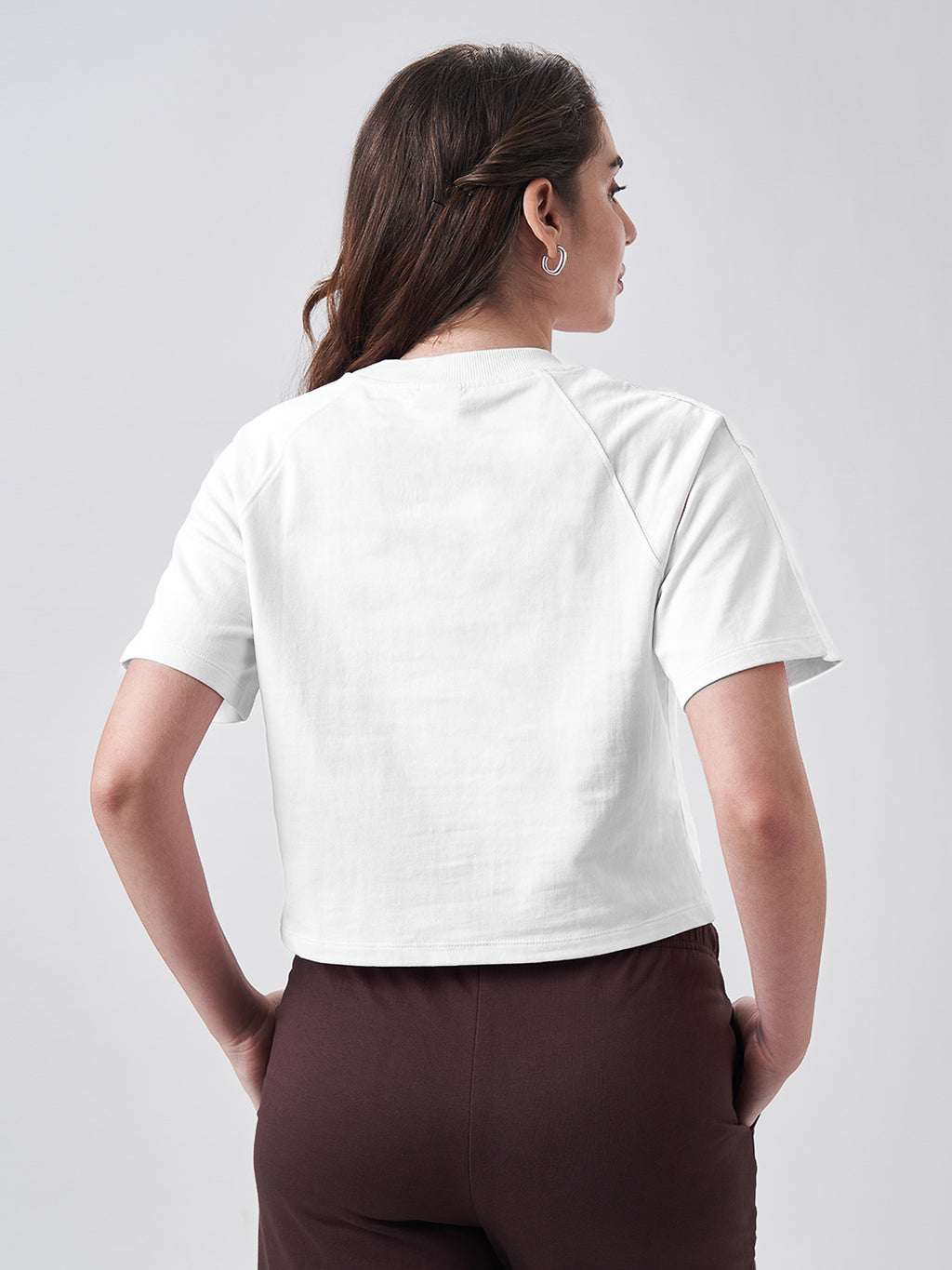 Womens Crop Boxy T Shirt Pearl White