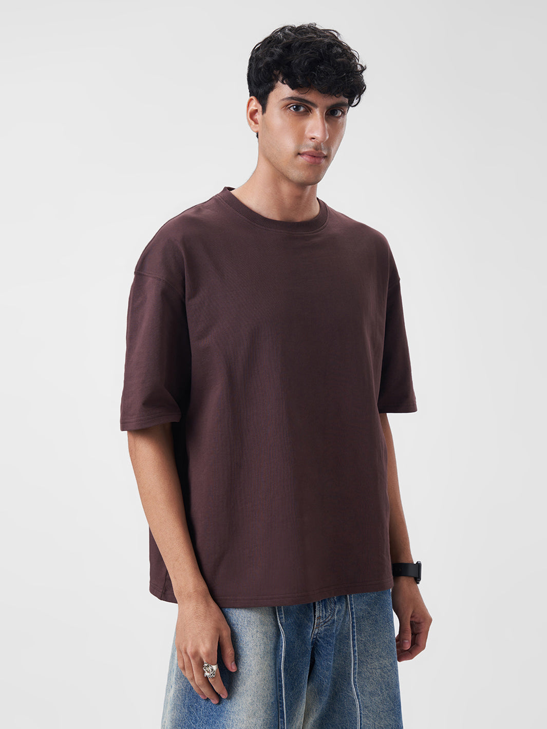 Mens Oversized T Shirt Cocoa Brown