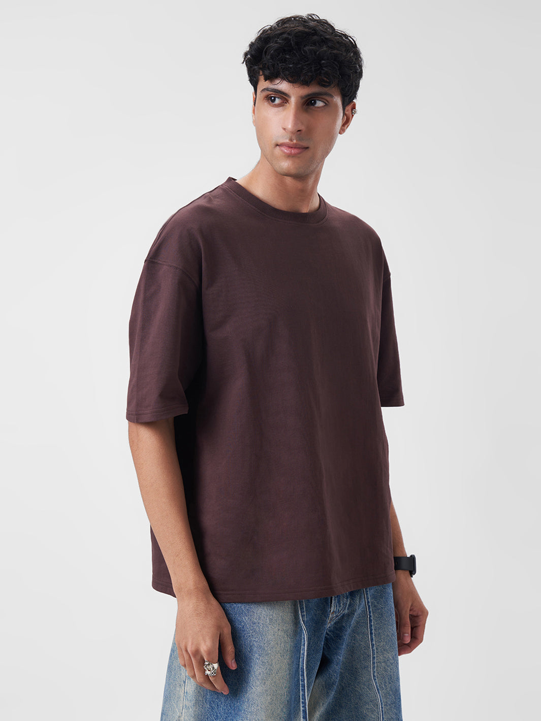 Mens Oversized T Shirt Cocoa Brown