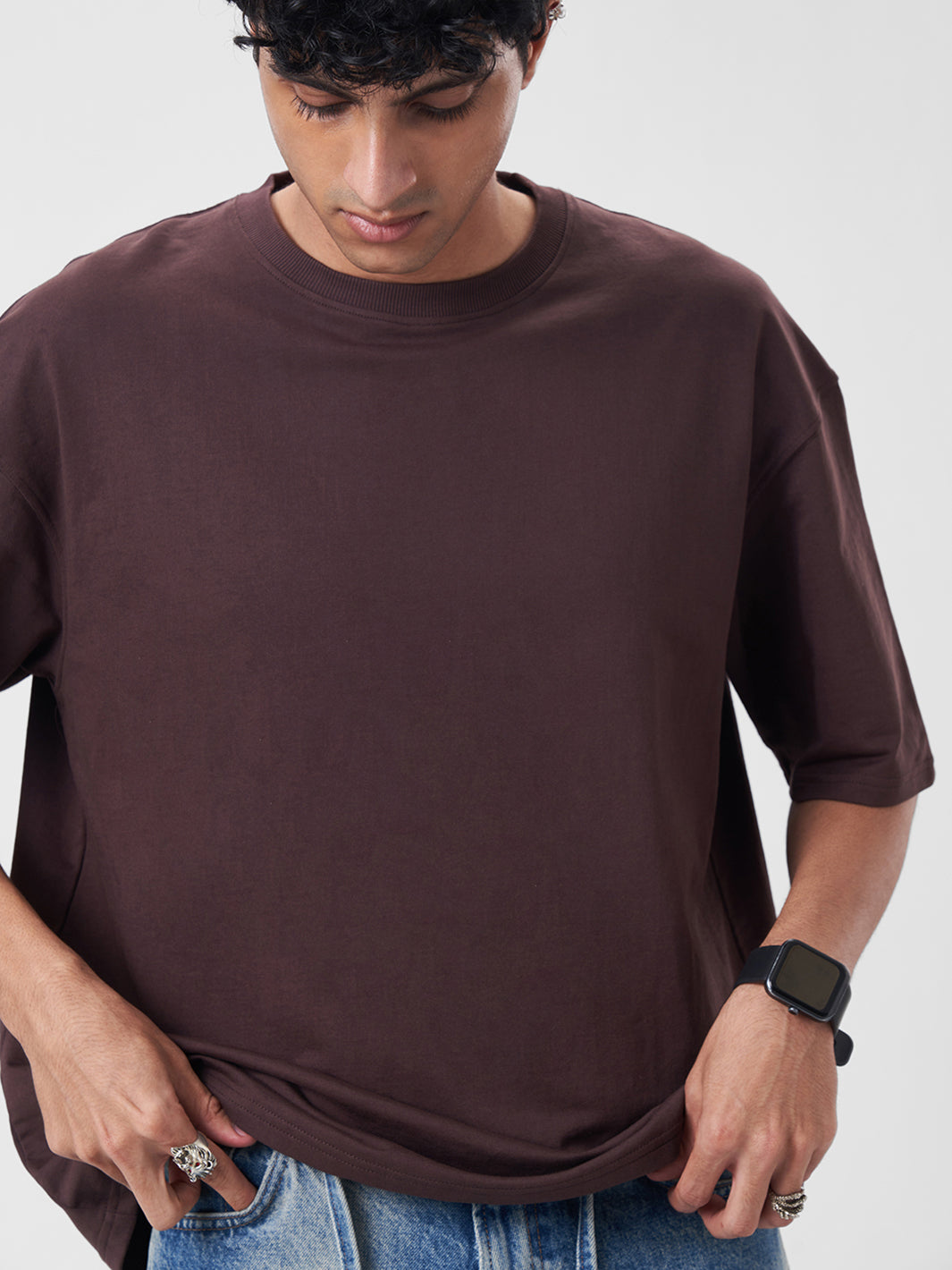 Mens Oversized T Shirt Cocoa Brown