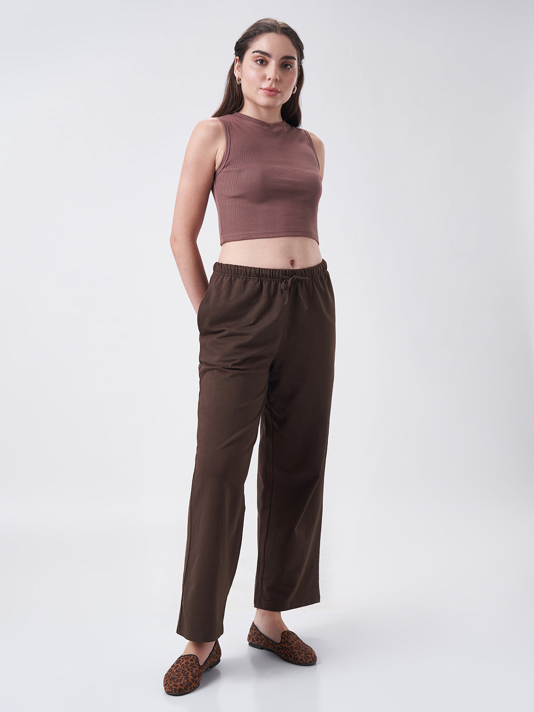 Womens Crop Tank Top Coffee Brew