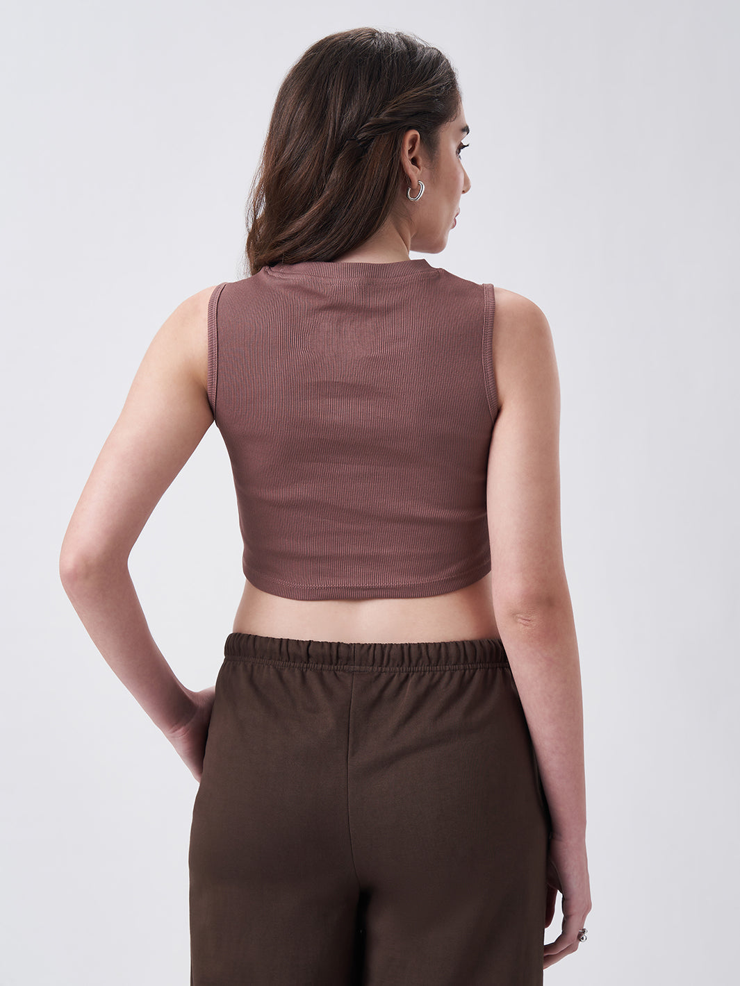 Womens Crop Tank Top Coffee Brew