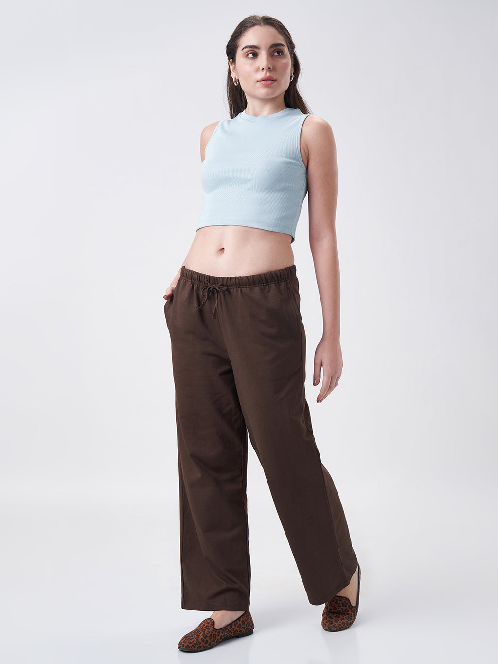 Womens Crop Tank Top Blue Breeze