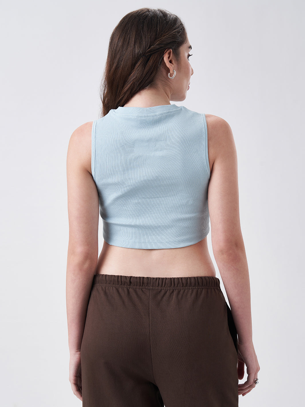 Womens Crop Tank Top Blue Breeze