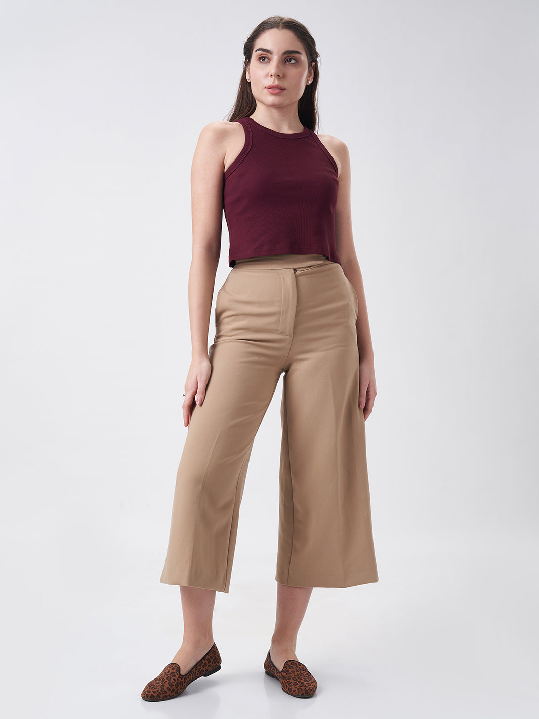 Womens Halter Tank Top Berry Maroon