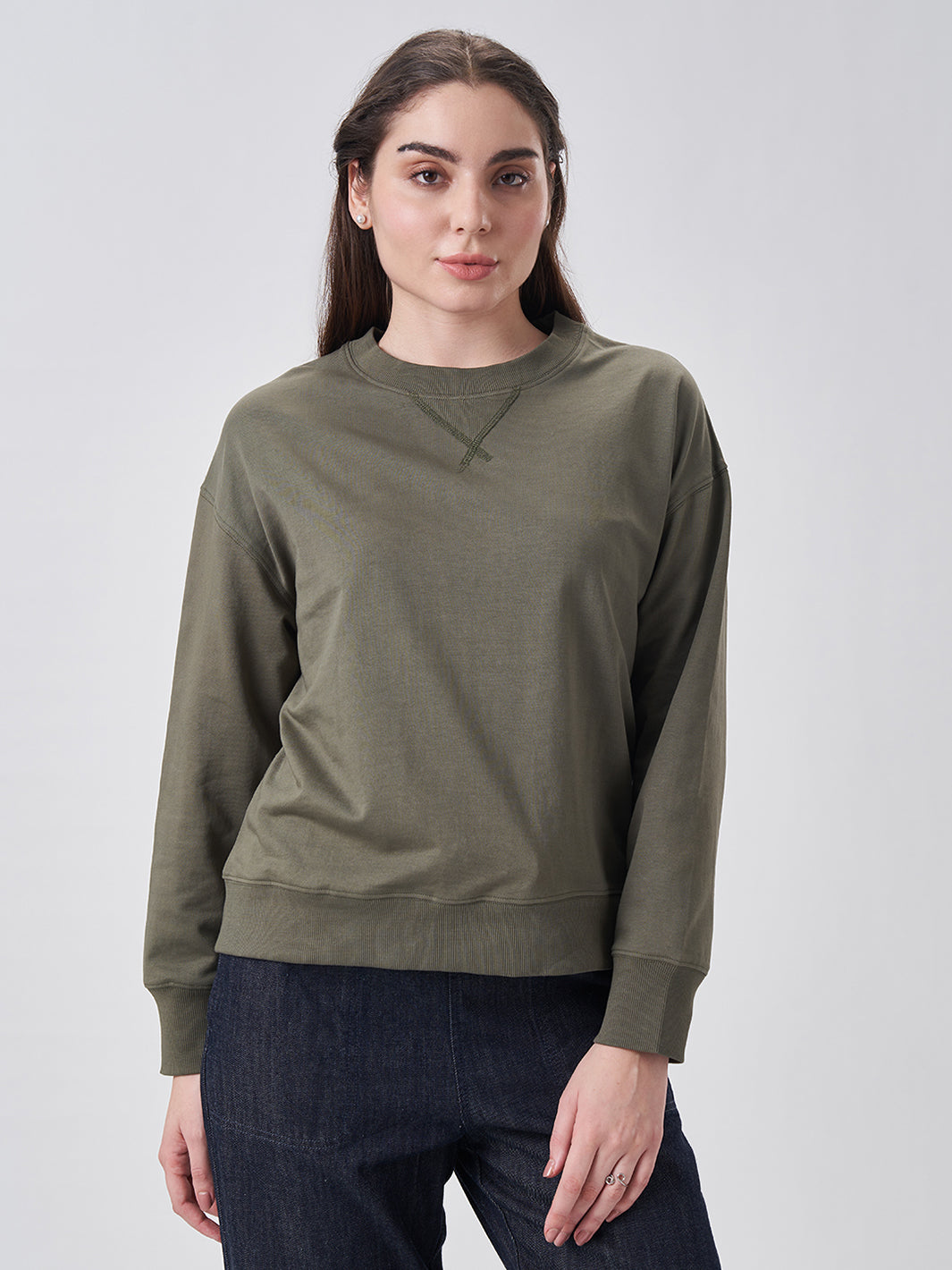 Womens Sweatshirt  Pearl White