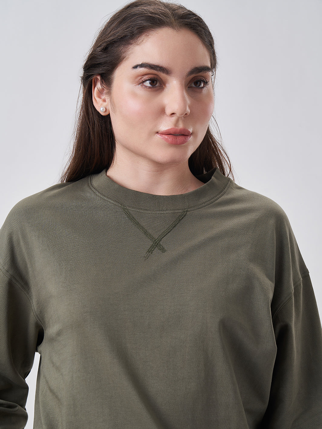 Womens Sweatshirt  Dusty Olive