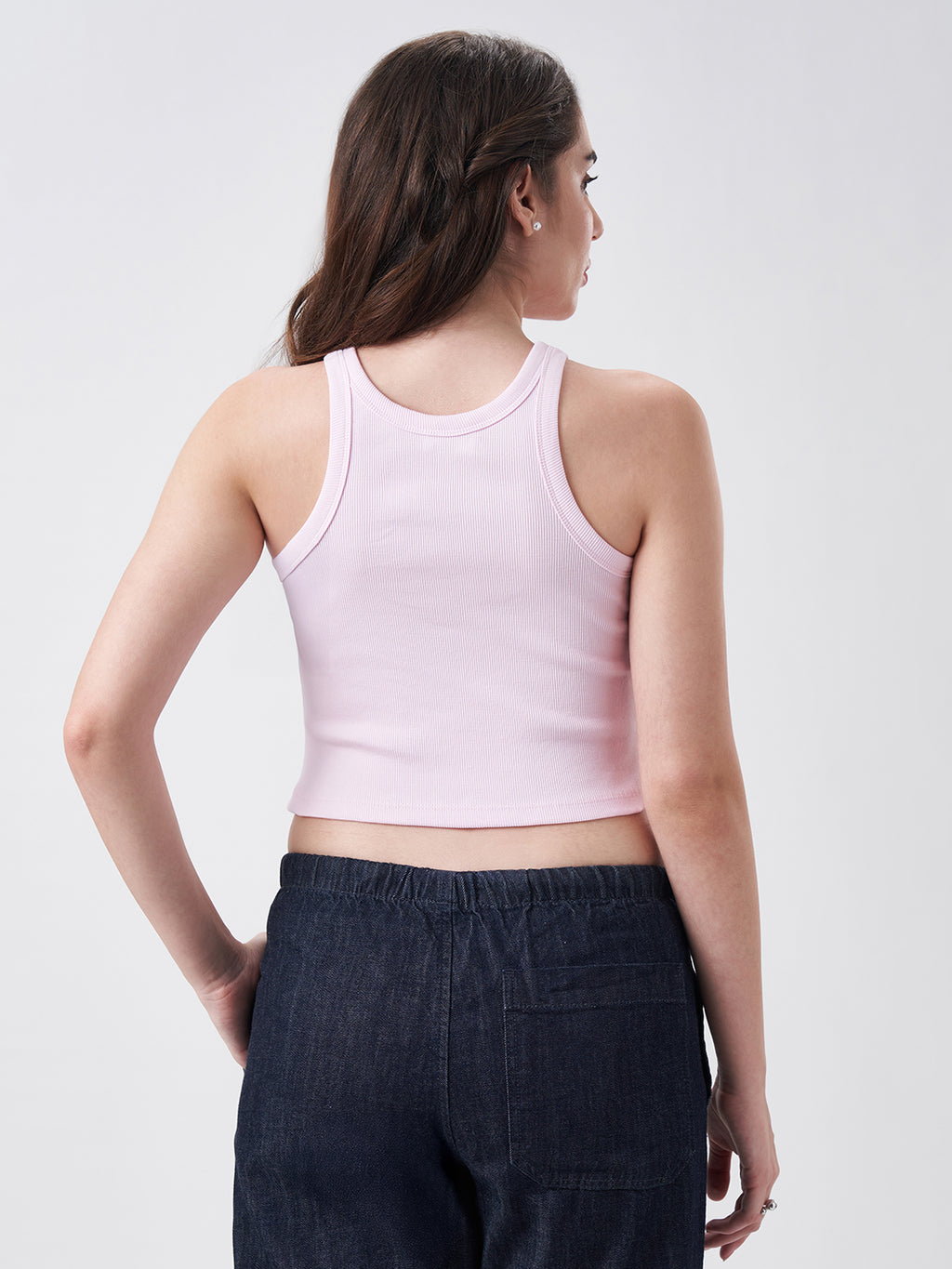 Womens Halter Tank Top Blush Pink