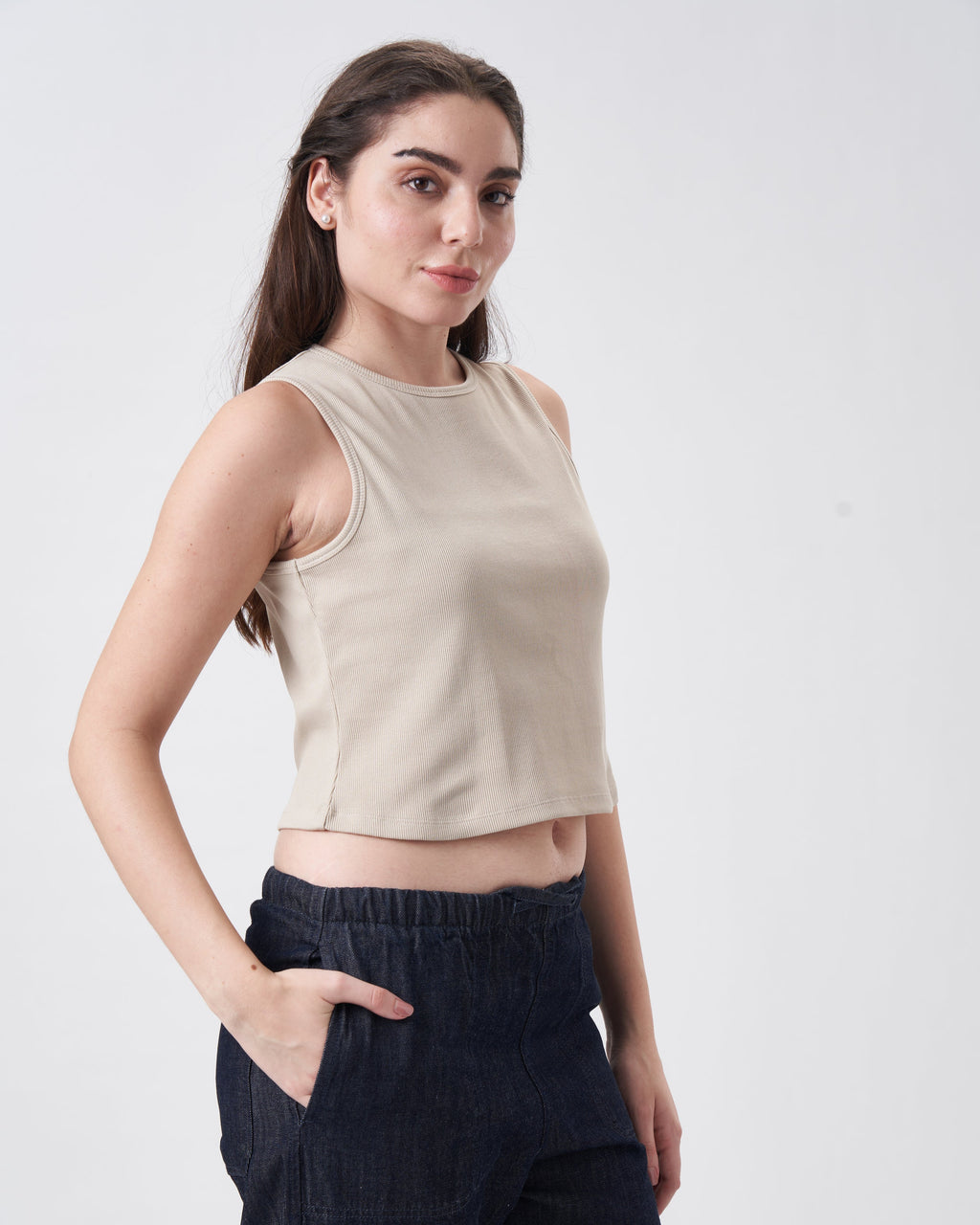 Womens Regular Tank Top Honey Beige