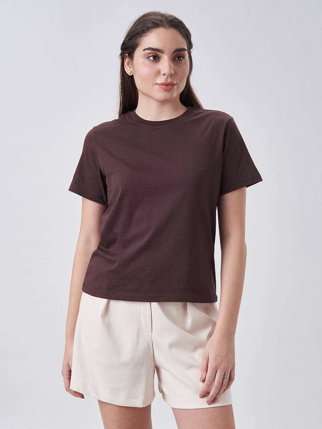 Womens Regular T Shirt  Cocoa Brown