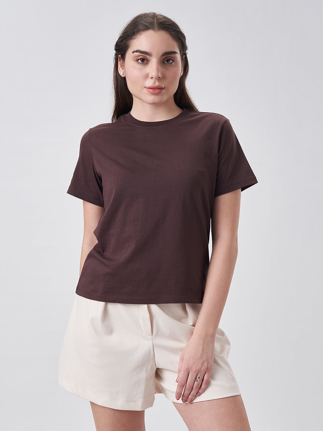 Womens Regular T Shirt  Cocoa Brown