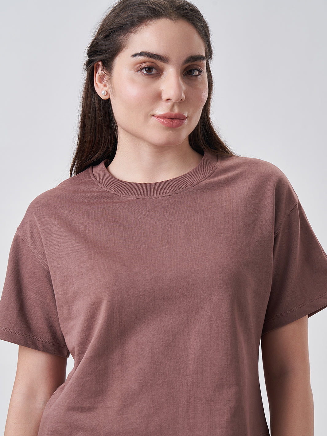 Womens Crop Boxy T Shirt Coffee Brew