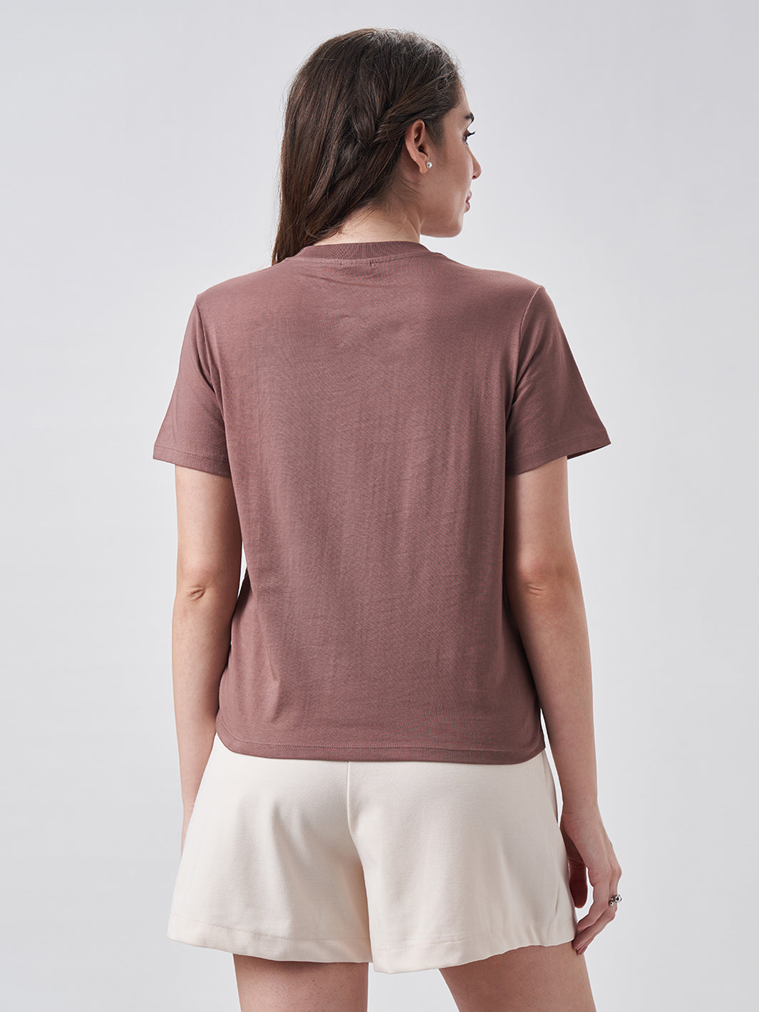 Womens Crop Boxy T Shirt Coffee Brew