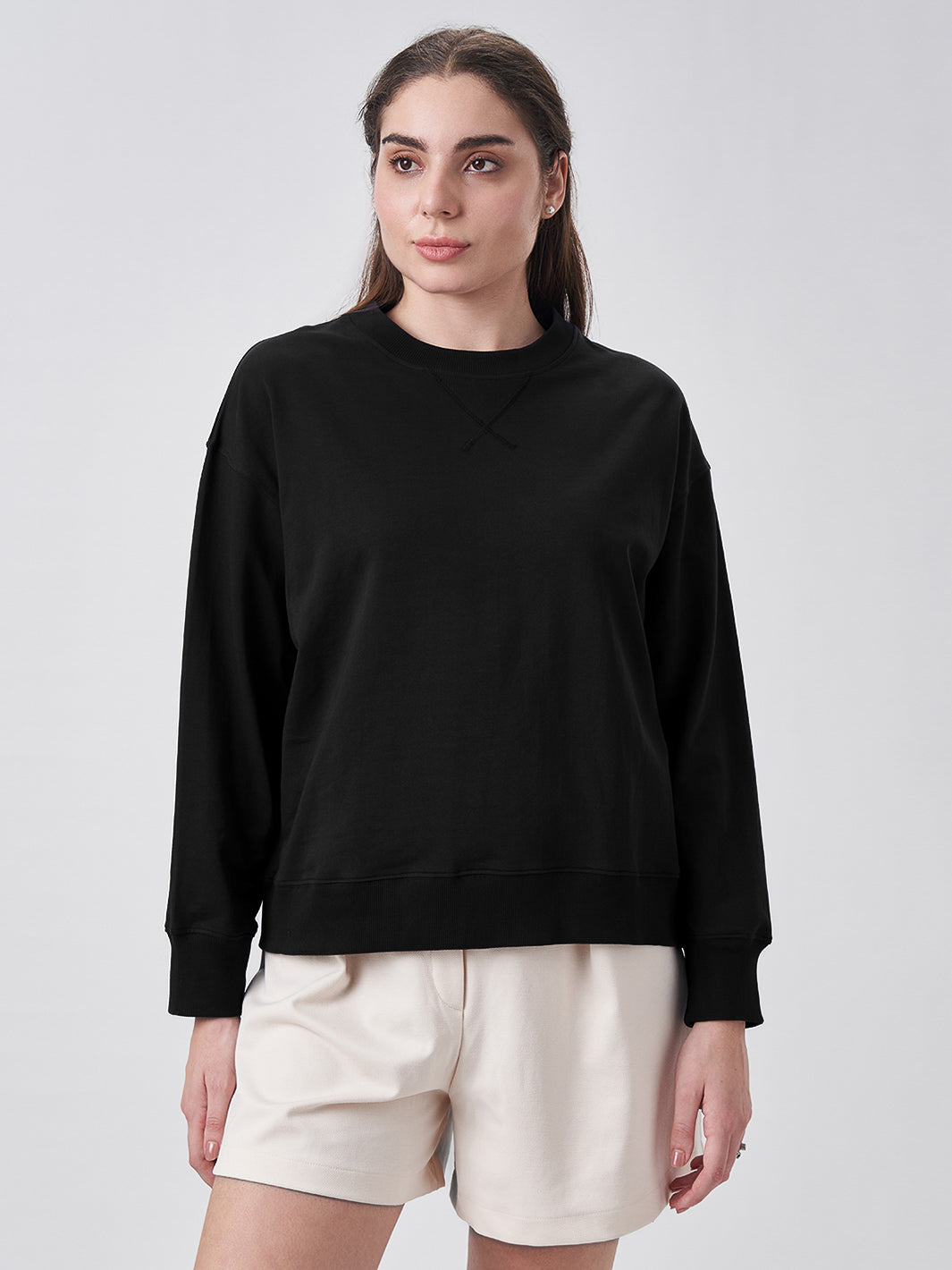 Womens Sweatshirt  Jet Black