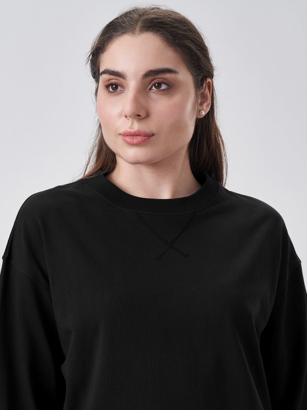 Womens Sweatshirt  Jet Black