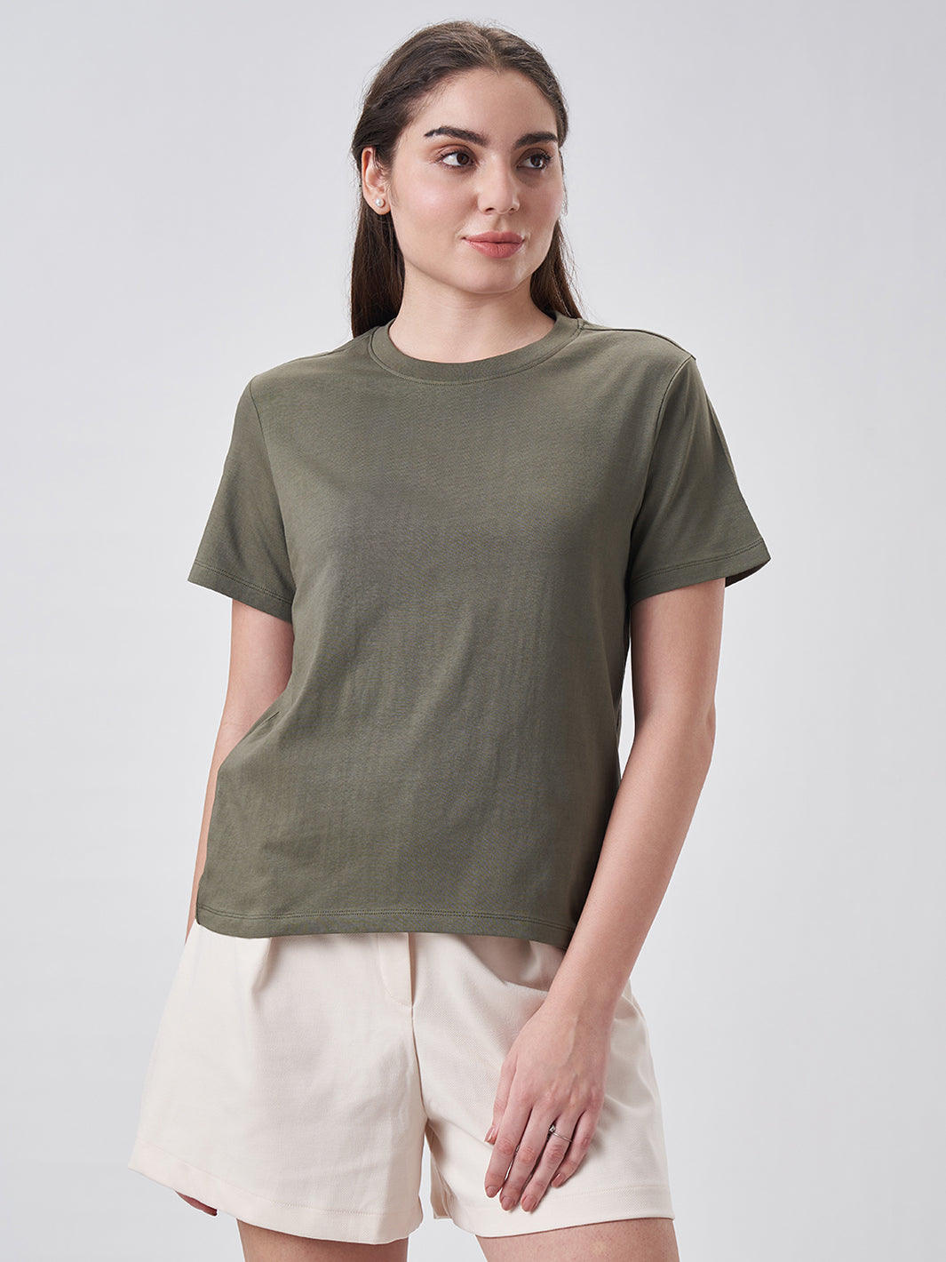 Womens Regular T Shirt  Dusty Olive