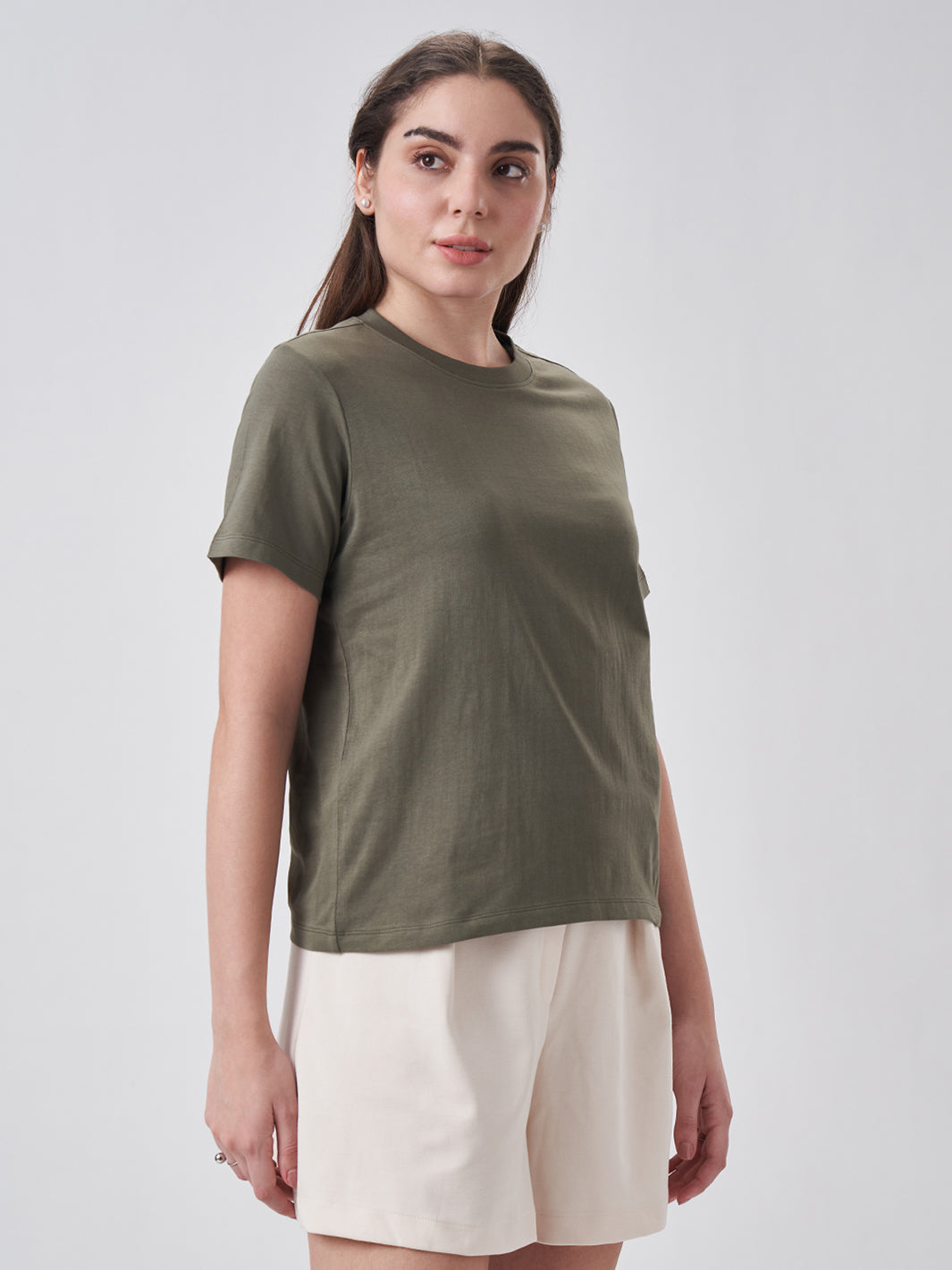 Womens Regular T Shirt  Dusty Olive
