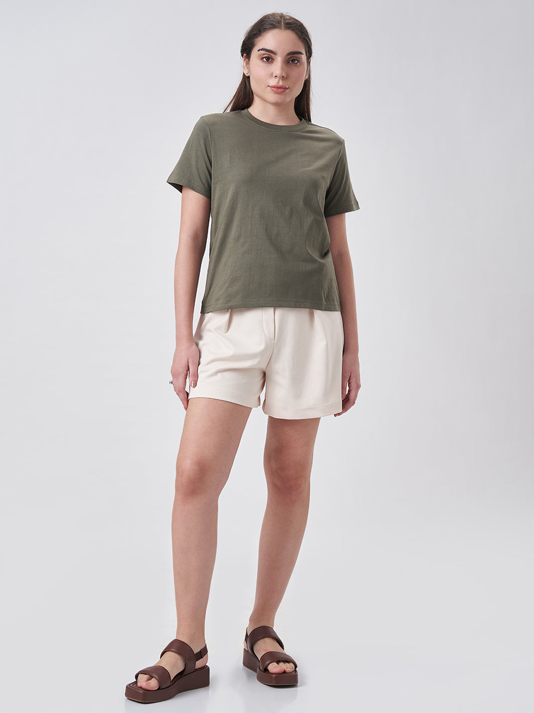 Womens Regular T Shirt  Dusty Olive