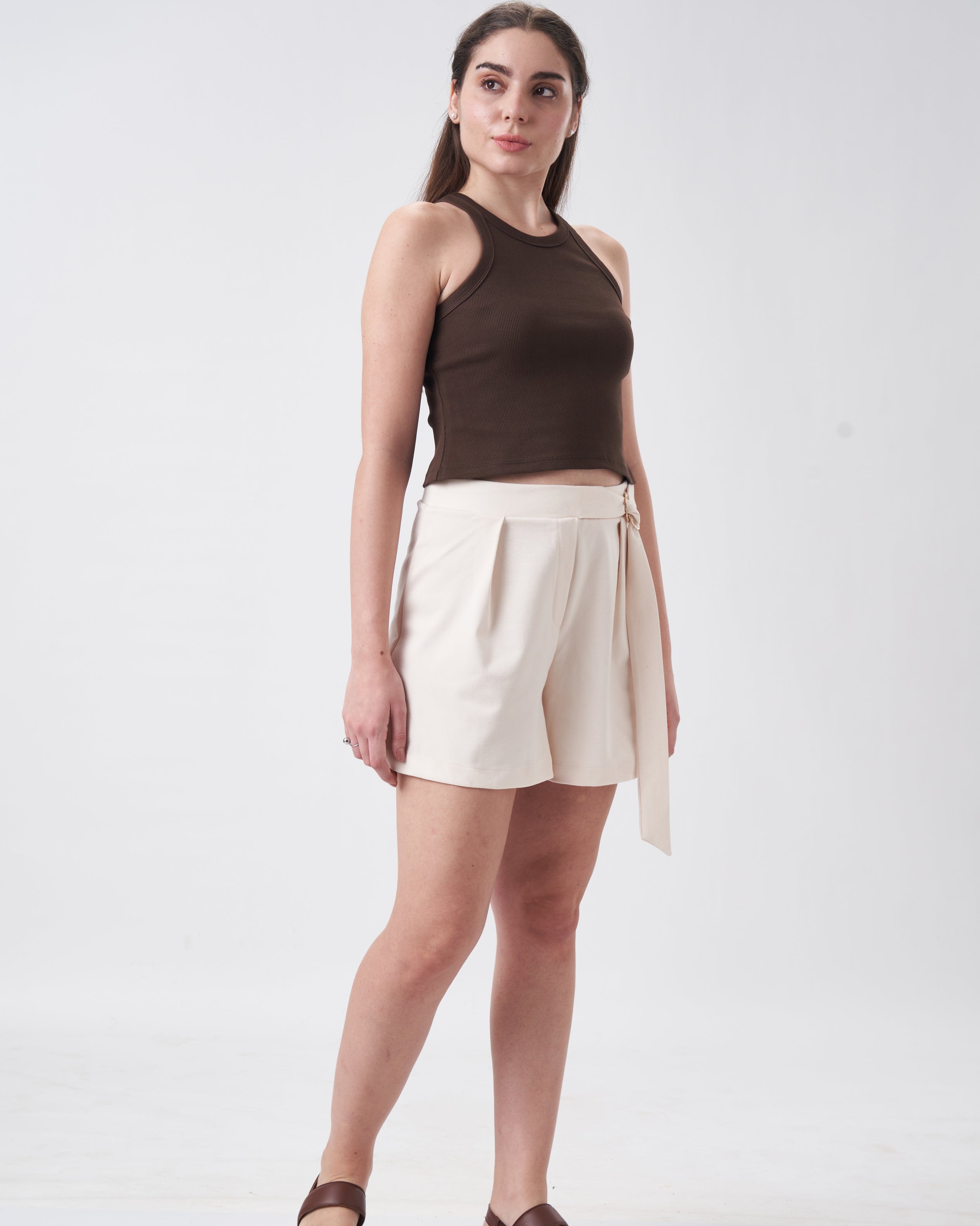 Womens Halter Tank Top Chocolate Fudge