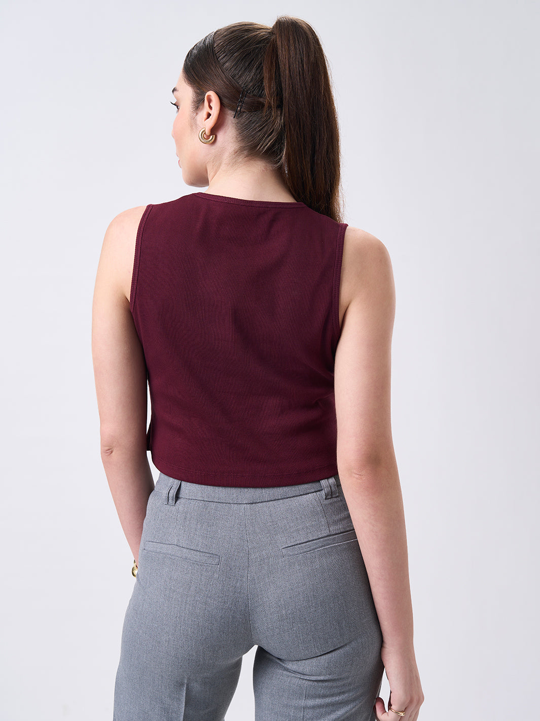 Womens Regular Tank Top Berry Maroon