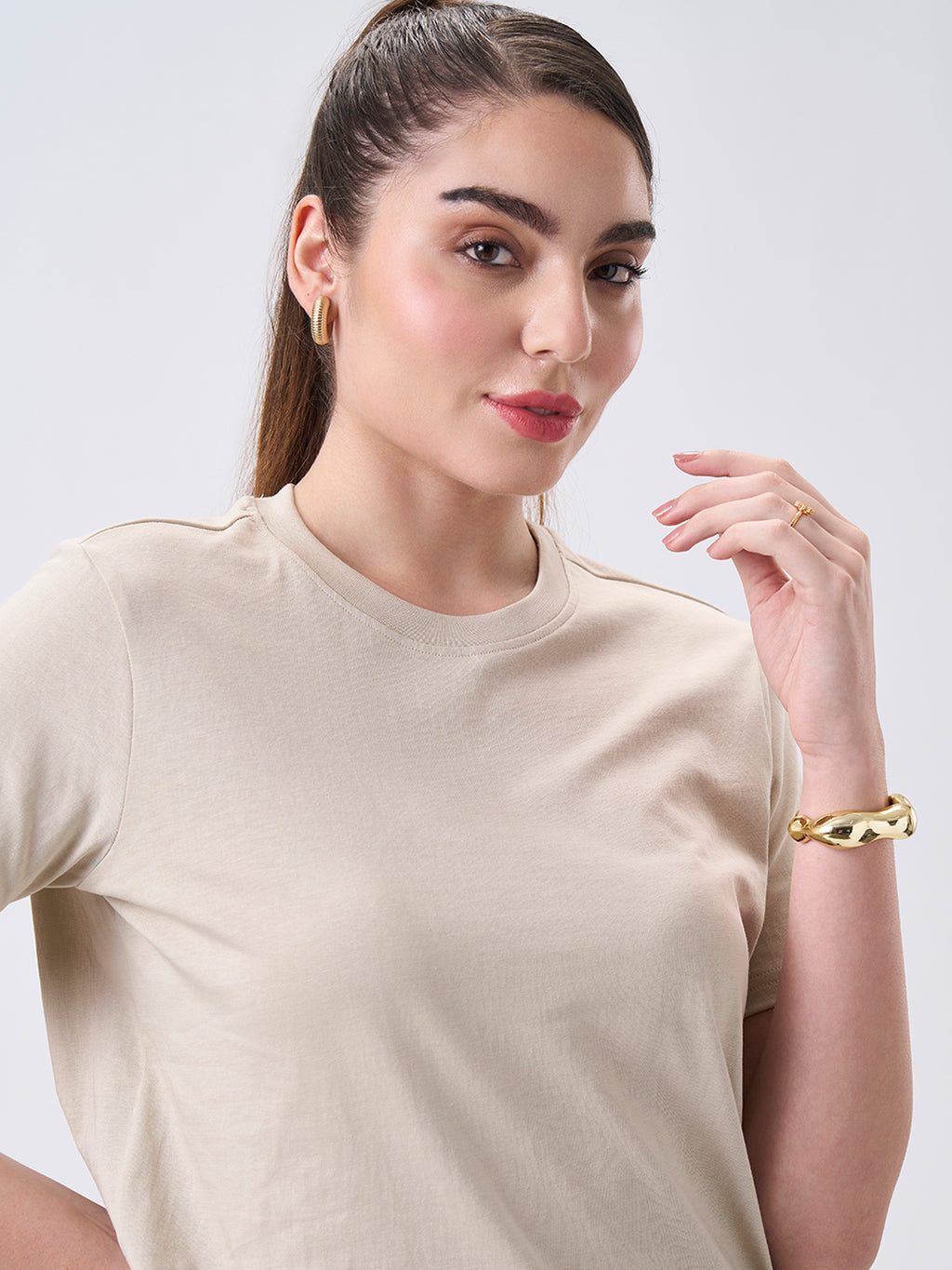 Womens Regular T Shirt  Honey Beige