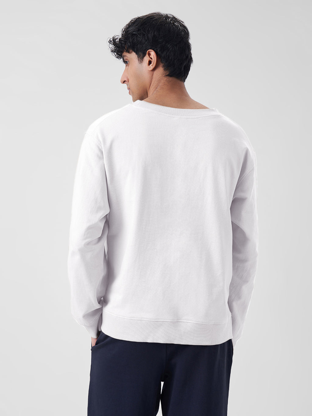 Mens Sweatshirt Pearl White