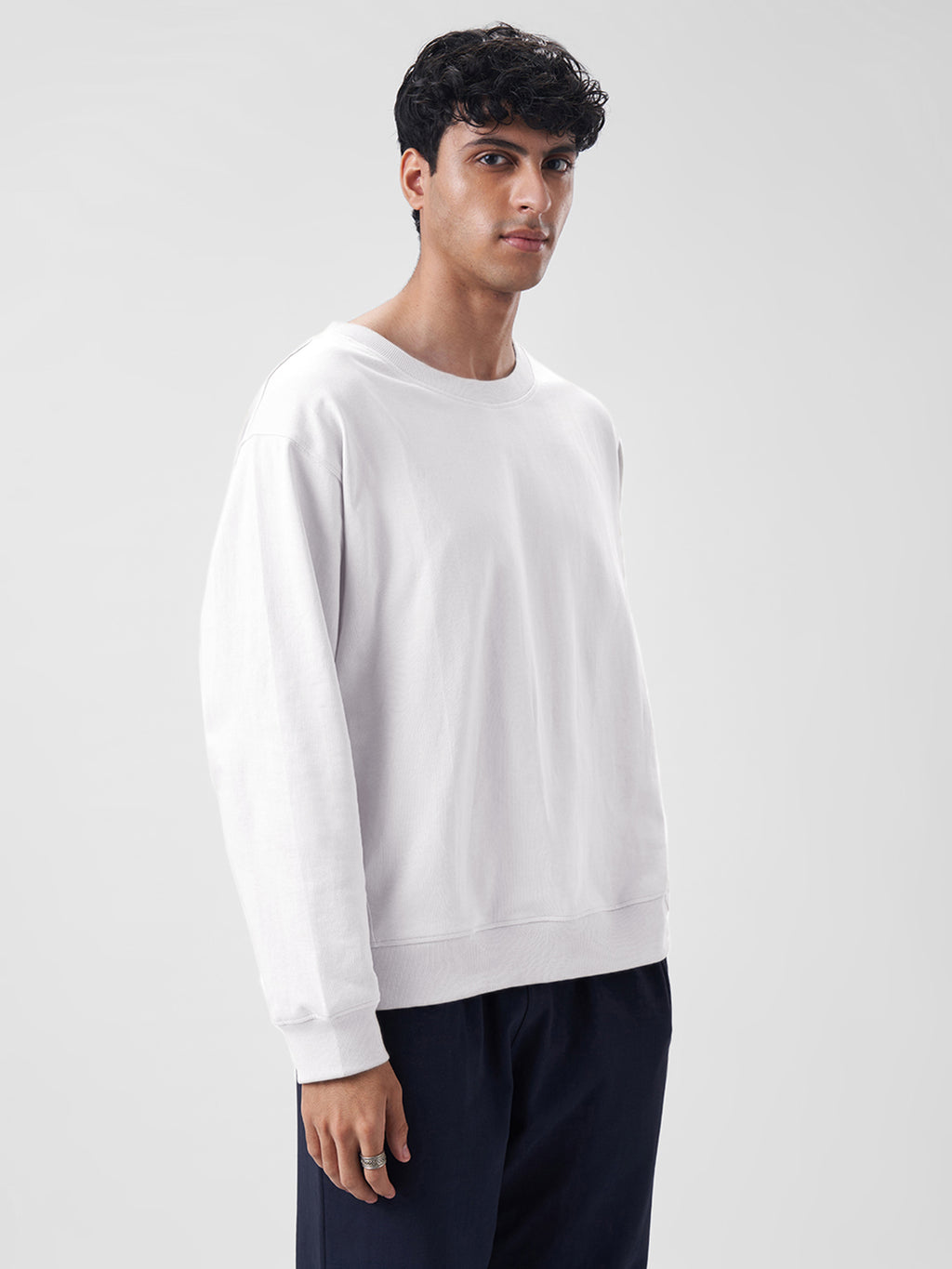 Mens Sweatshirt Pearl White