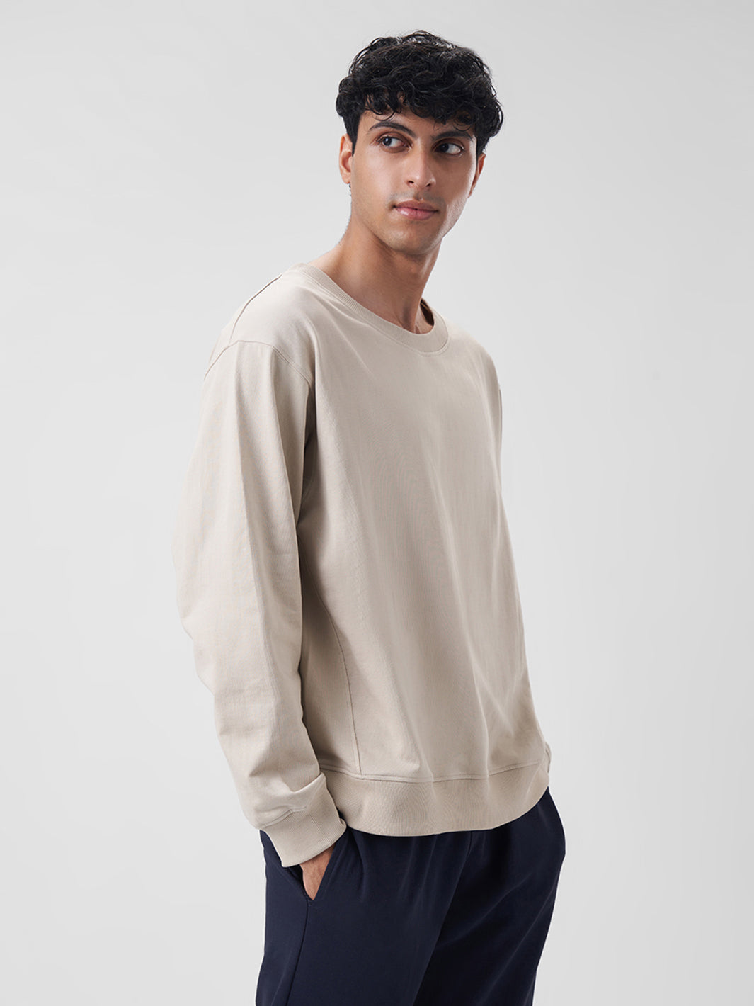 Mens Sweatshirt Honey Beige