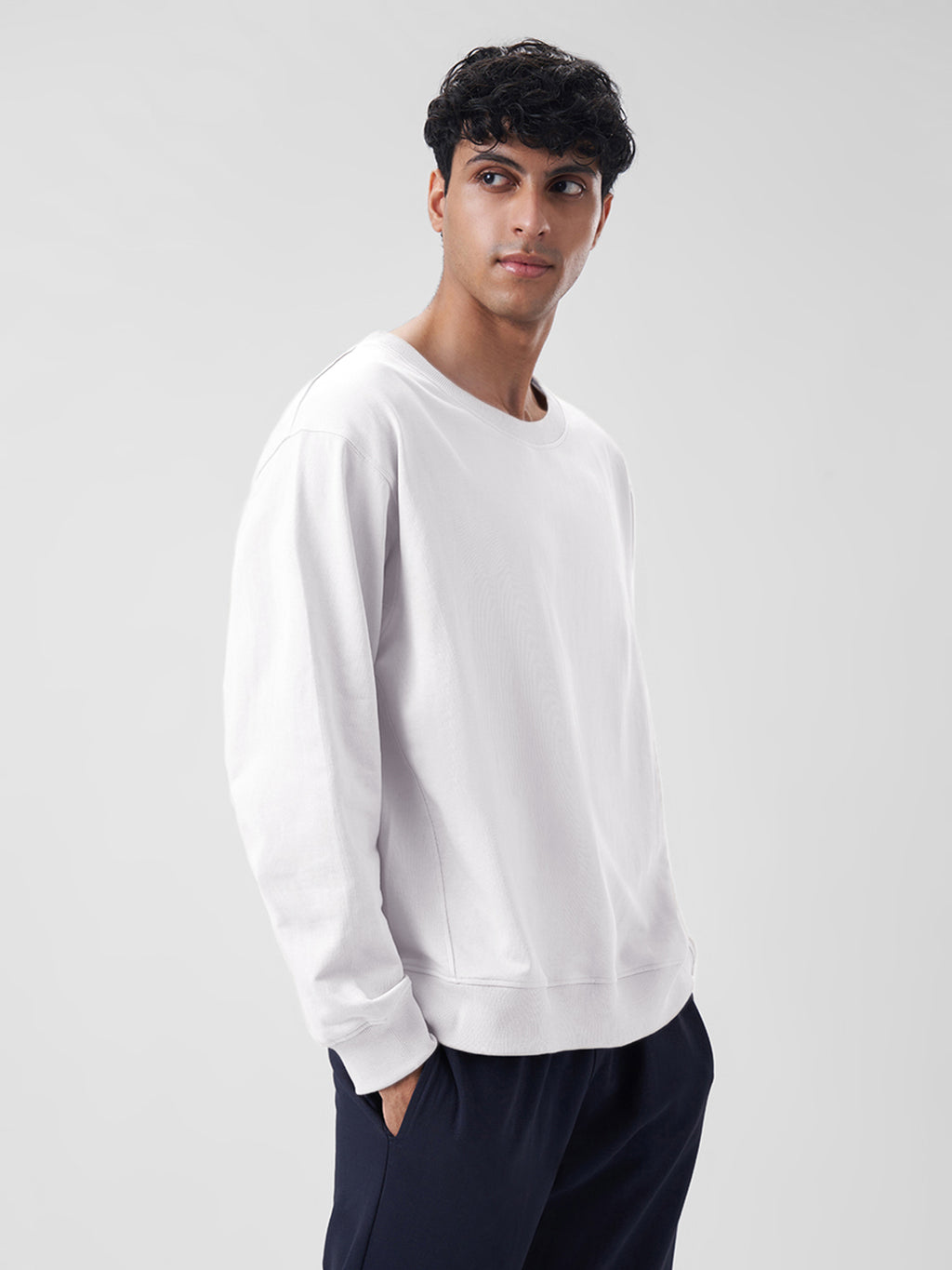 Mens Sweatshirt Pearl White