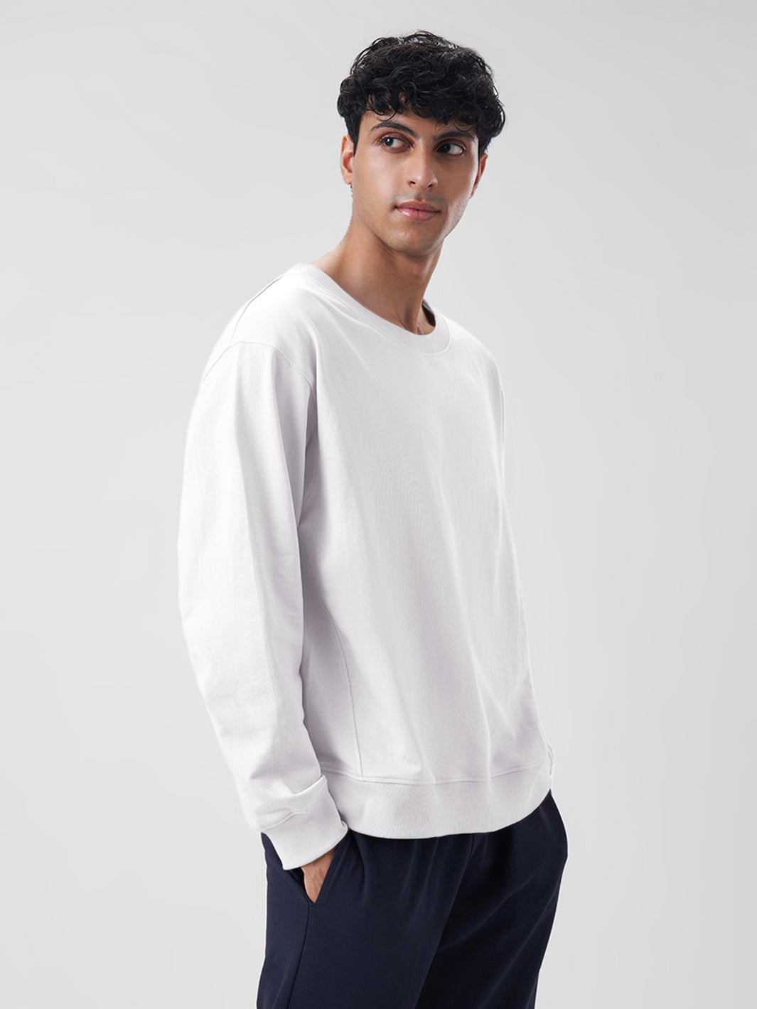 Mens Sweatshirt Pearl White