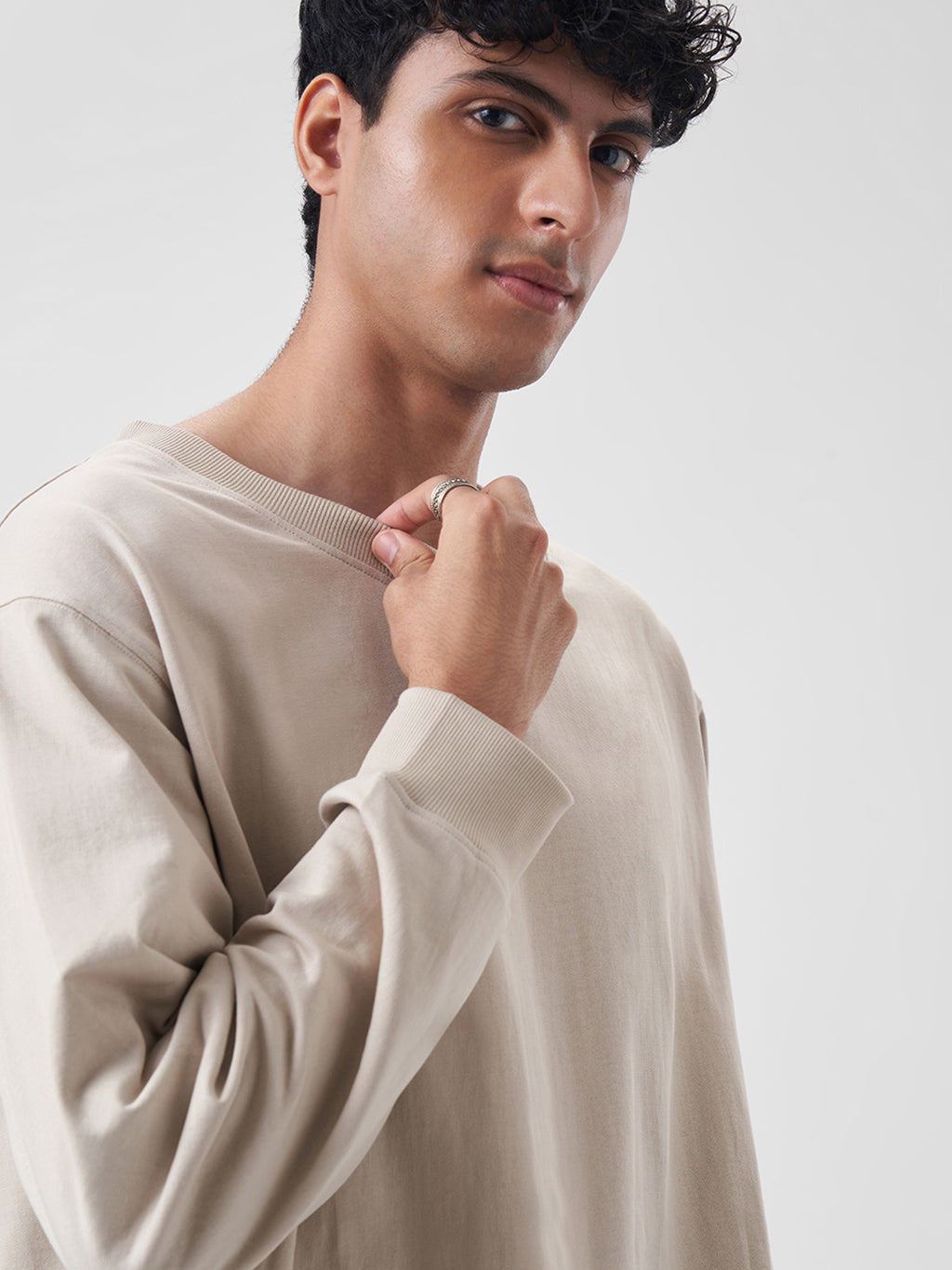 Mens Sweatshirt Honey Beige