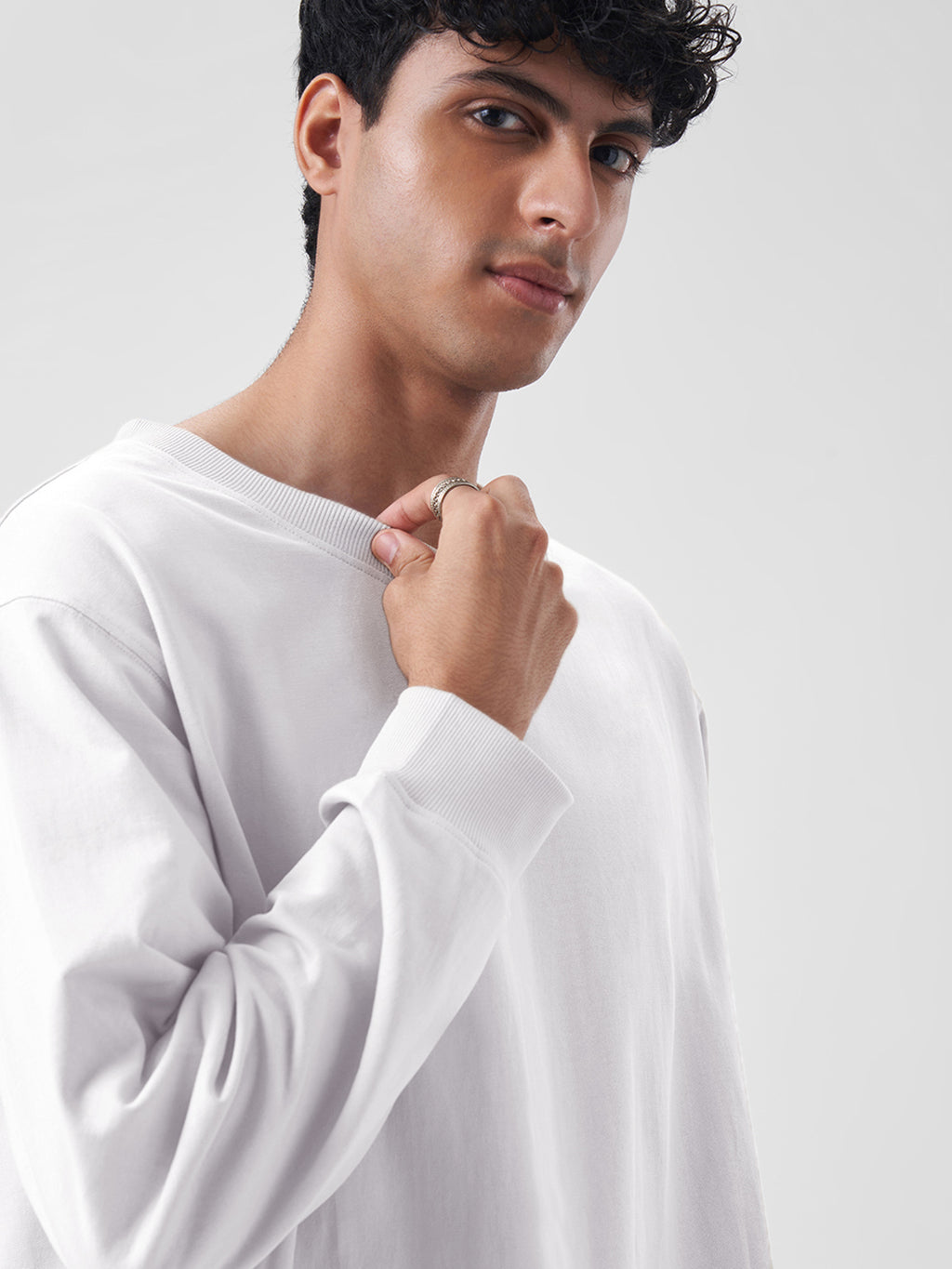 Mens Sweatshirt Pearl White