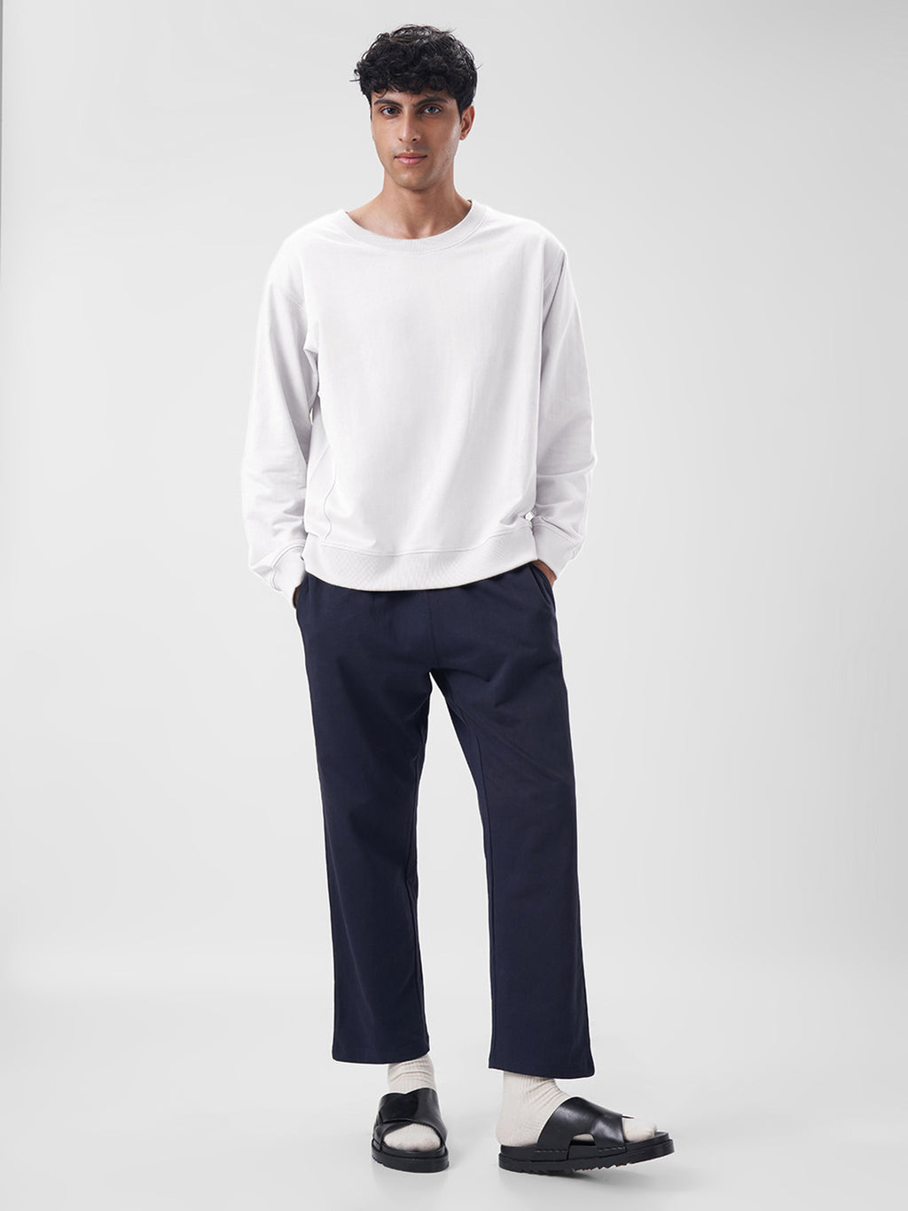 Mens Sweatshirt Pearl White