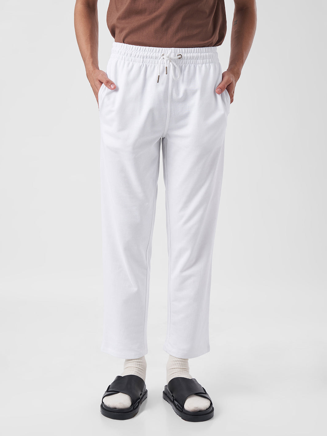 Mens Joggers  Pearl White