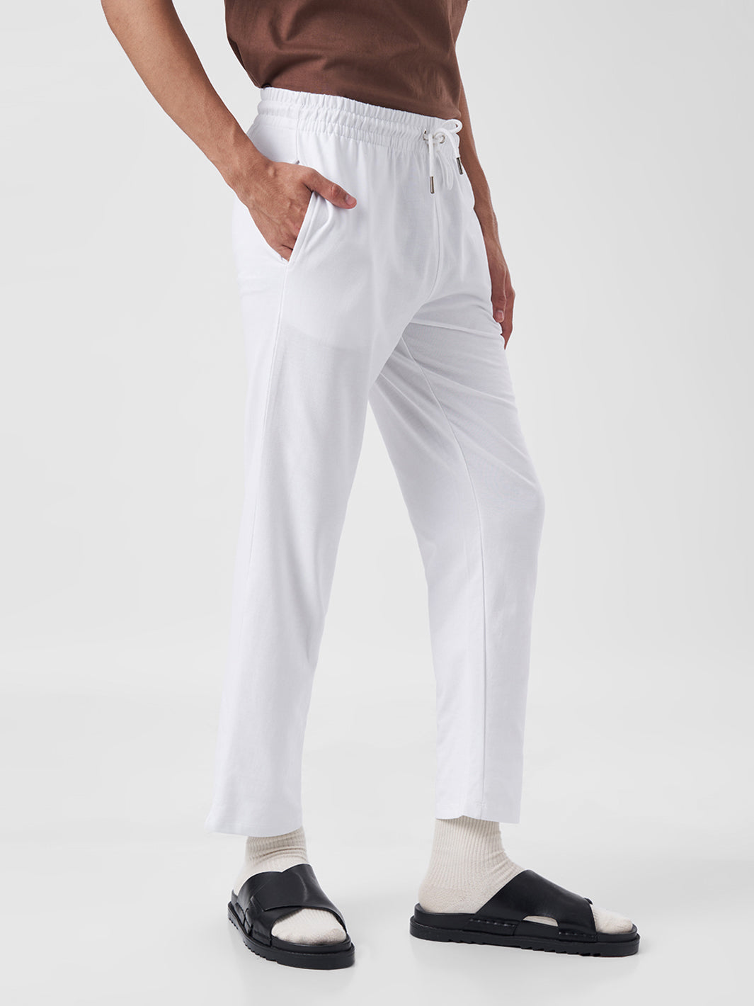 Mens Joggers  Pearl White