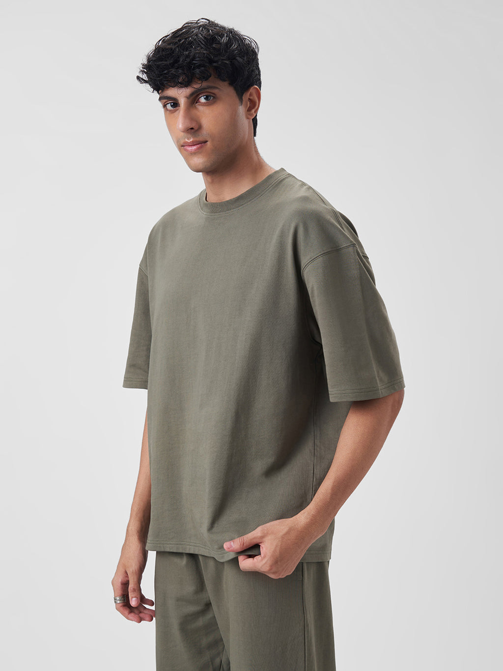 Mens Oversized T Shirt Dusty Olive