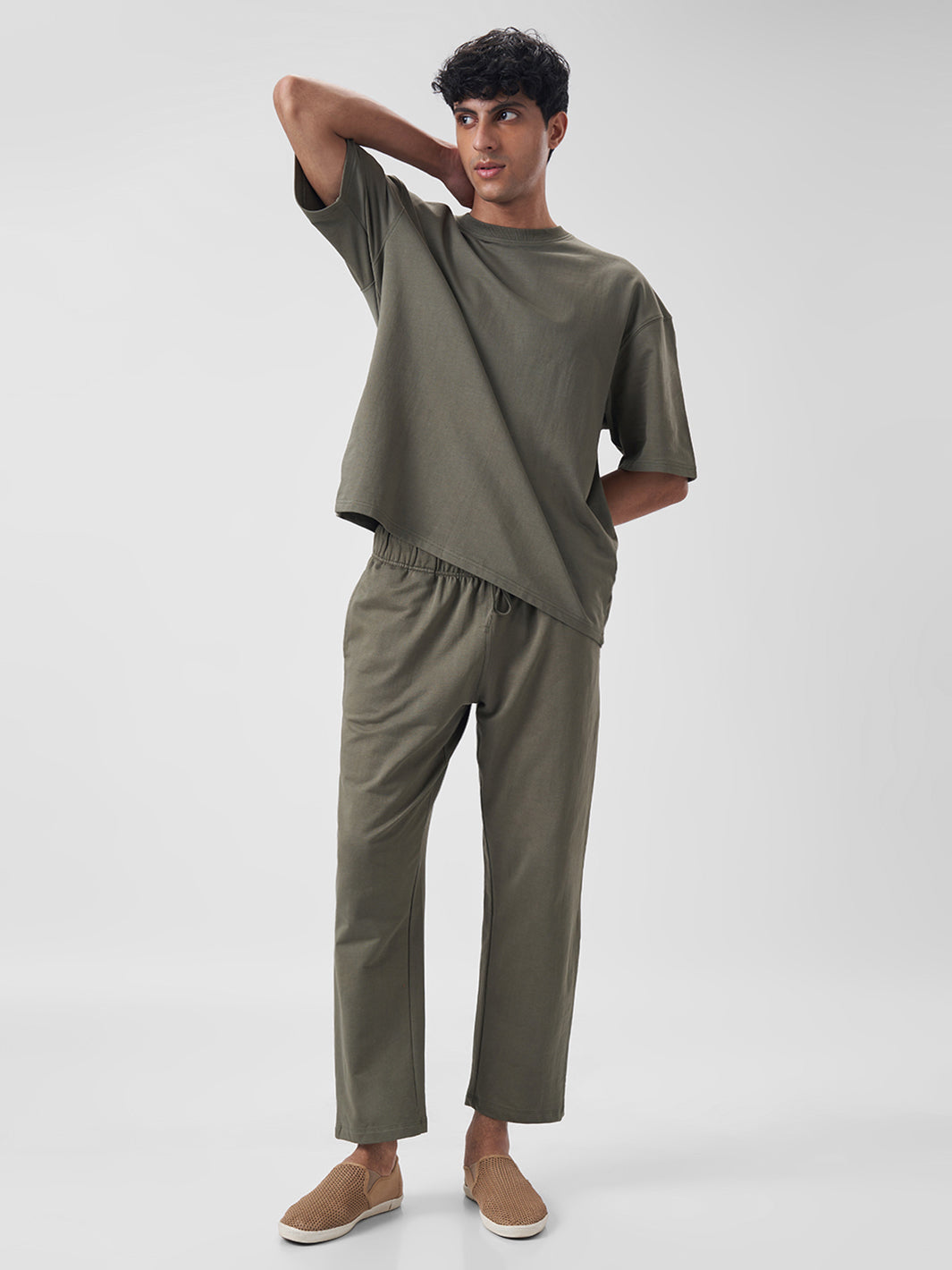 Mens Oversized T Shirt Dusty Olive