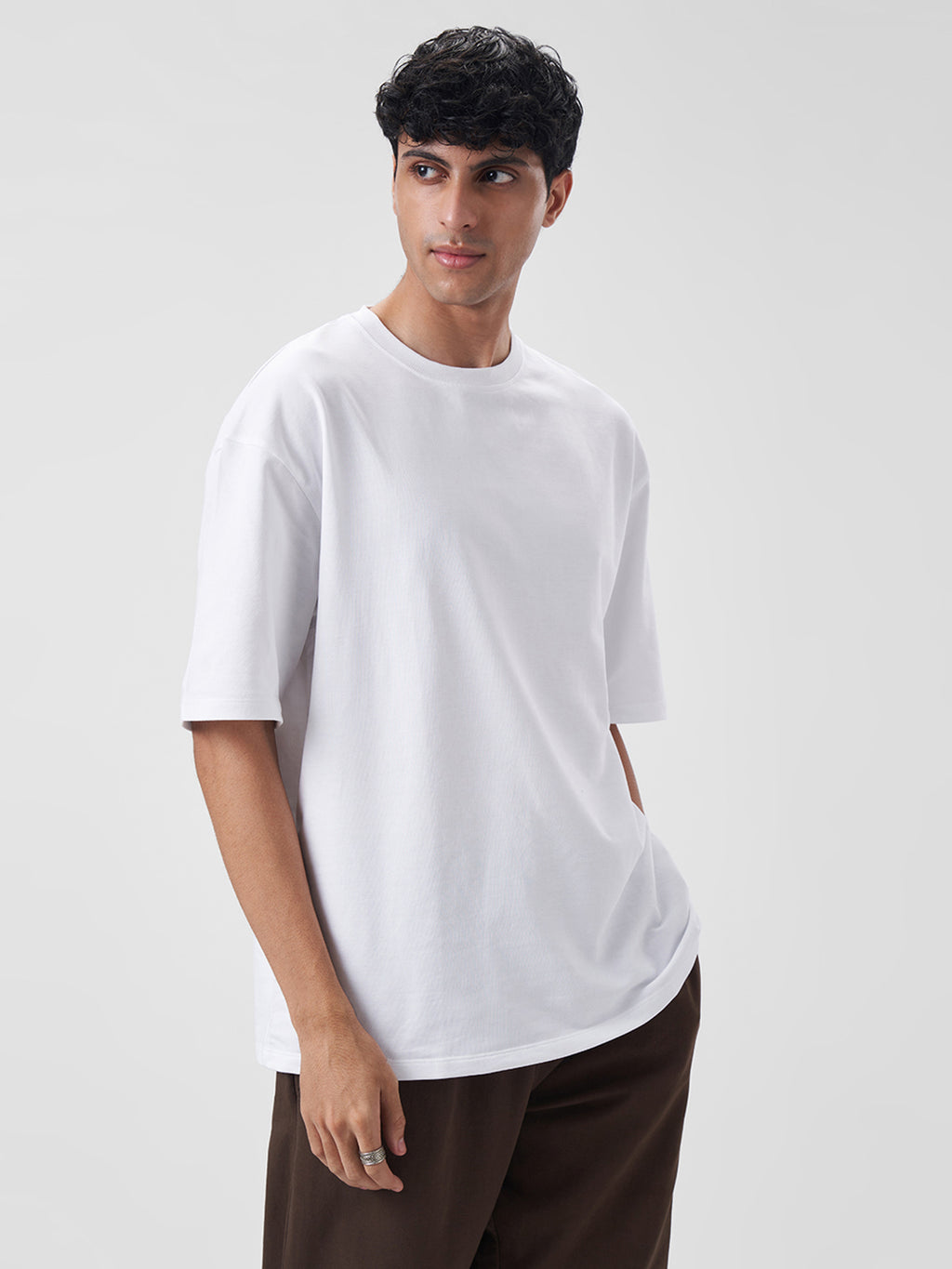 Mens Oversized T Shirt Pearl White