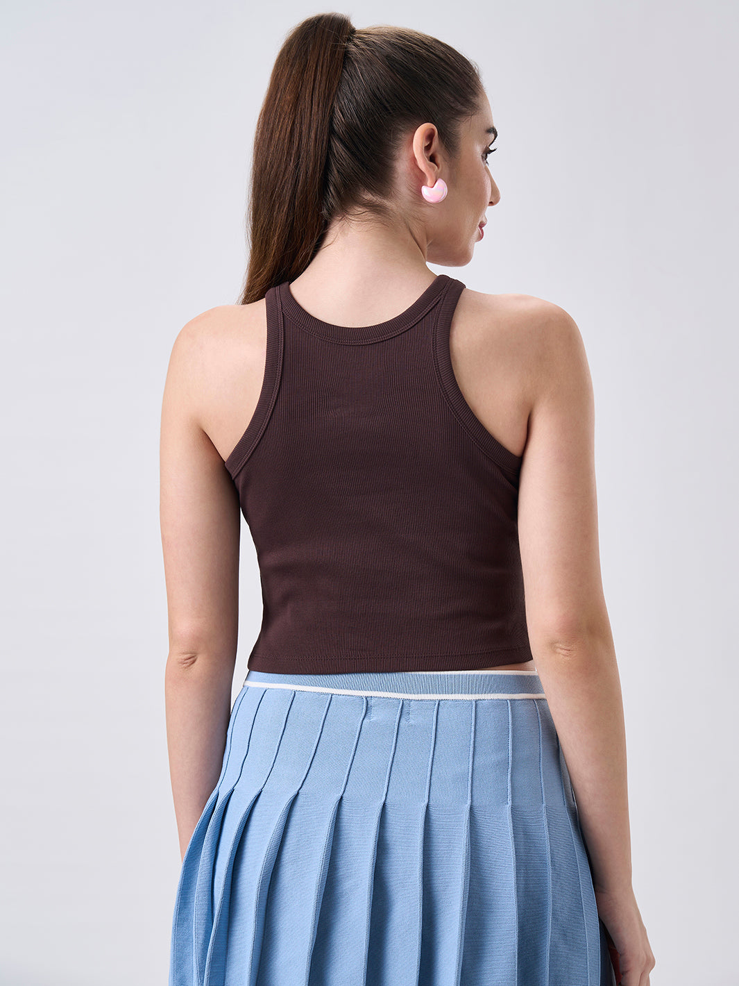 Womens Halter Tank Top Cocoa Brown