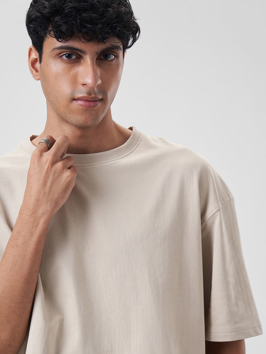 Mens Oversized T Shirt Honey Beige
