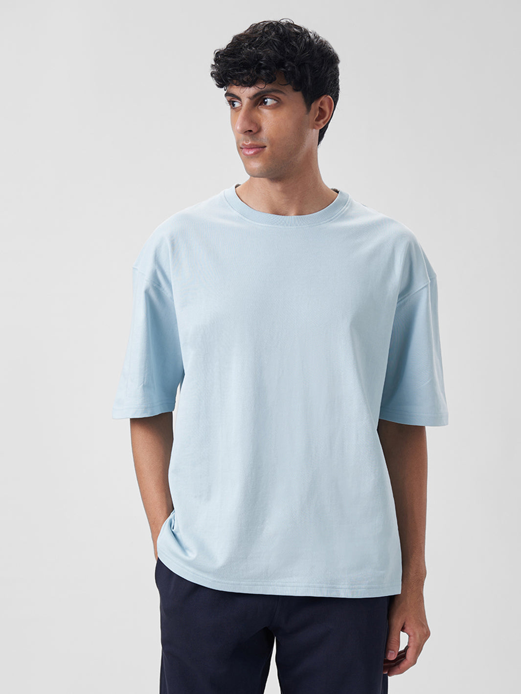 Mens Oversized T Shirt Blue Breeze