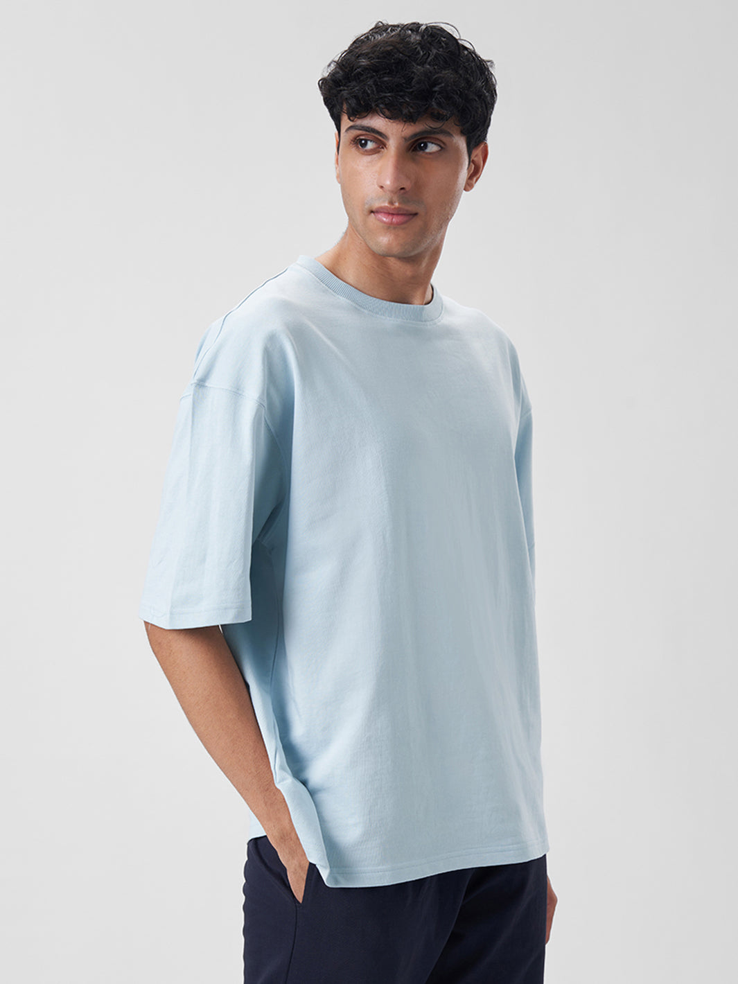 Mens Oversized T Shirt Blue Breeze