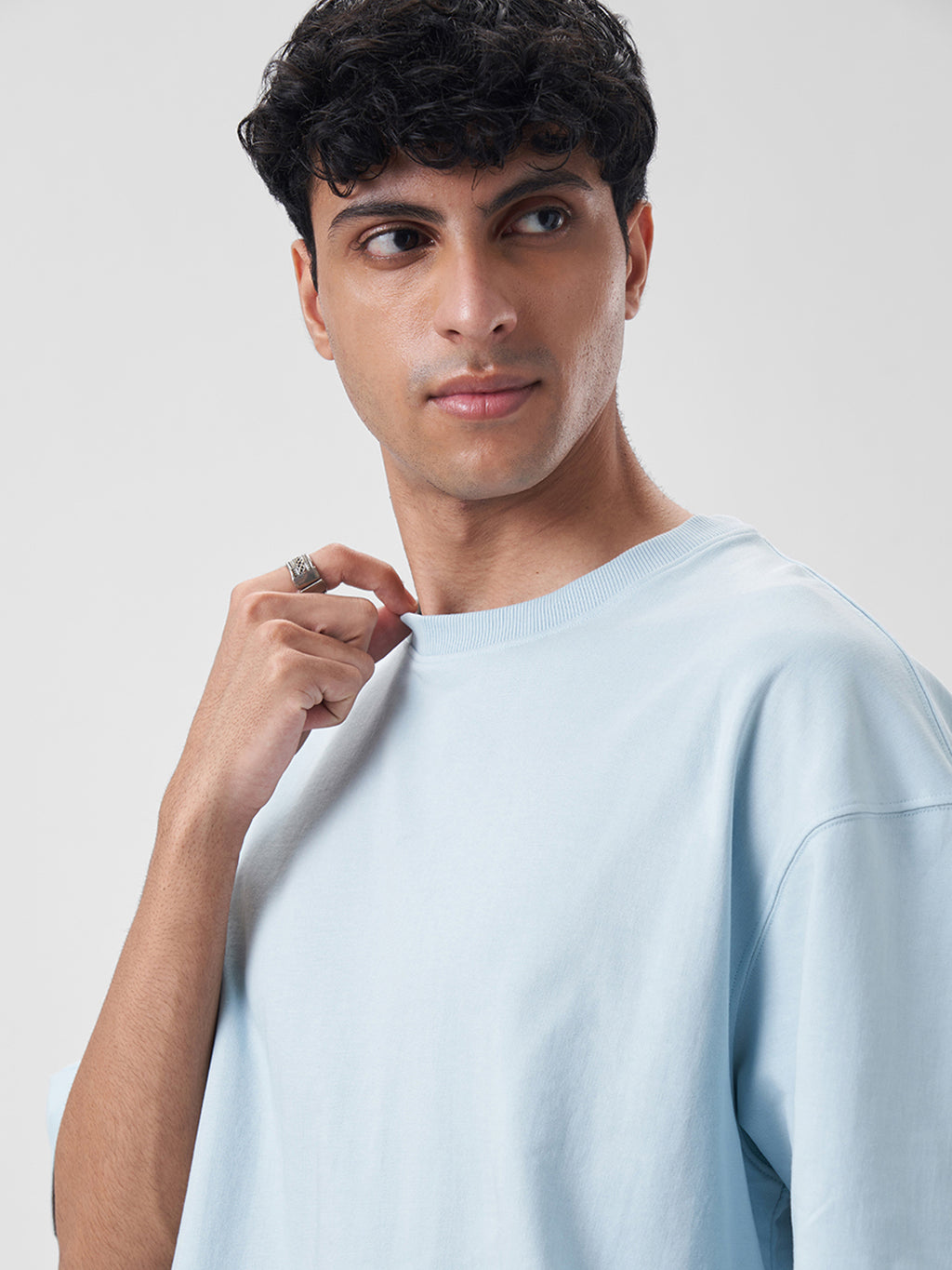 Mens Oversized T Shirt Blue Breeze