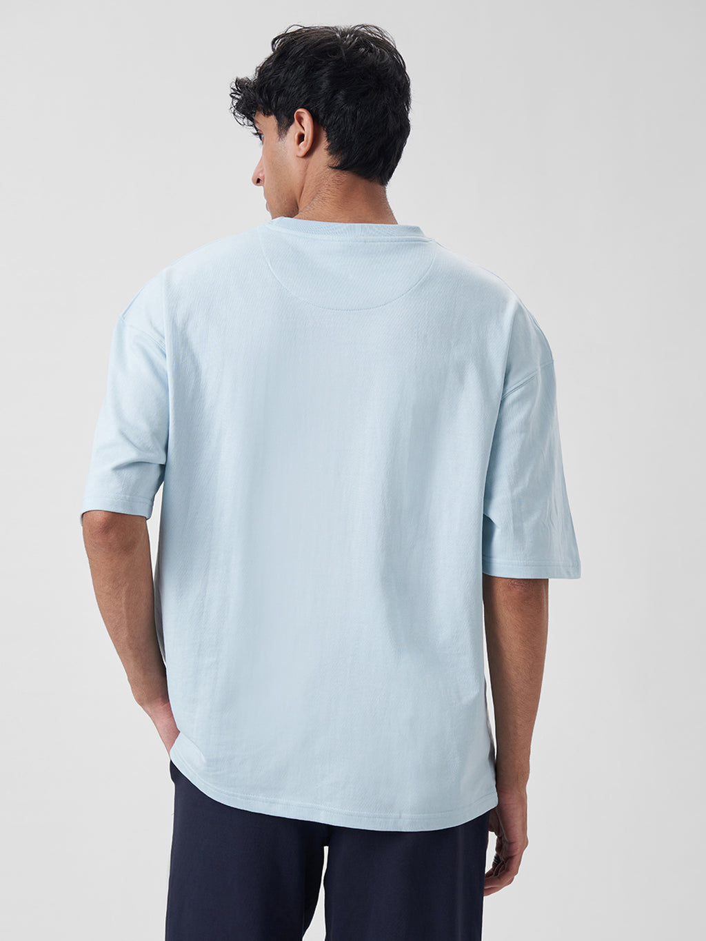 Mens Oversized T Shirt Blue Breeze