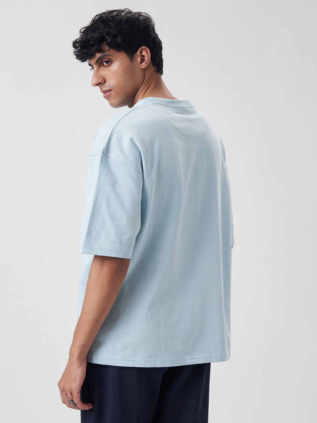 Mens Oversized T Shirt Blue Breeze