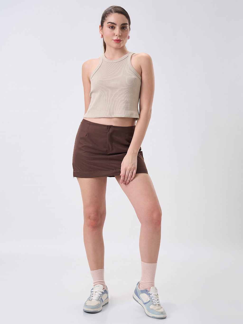 Womens Halter Tank Top Honey Beige