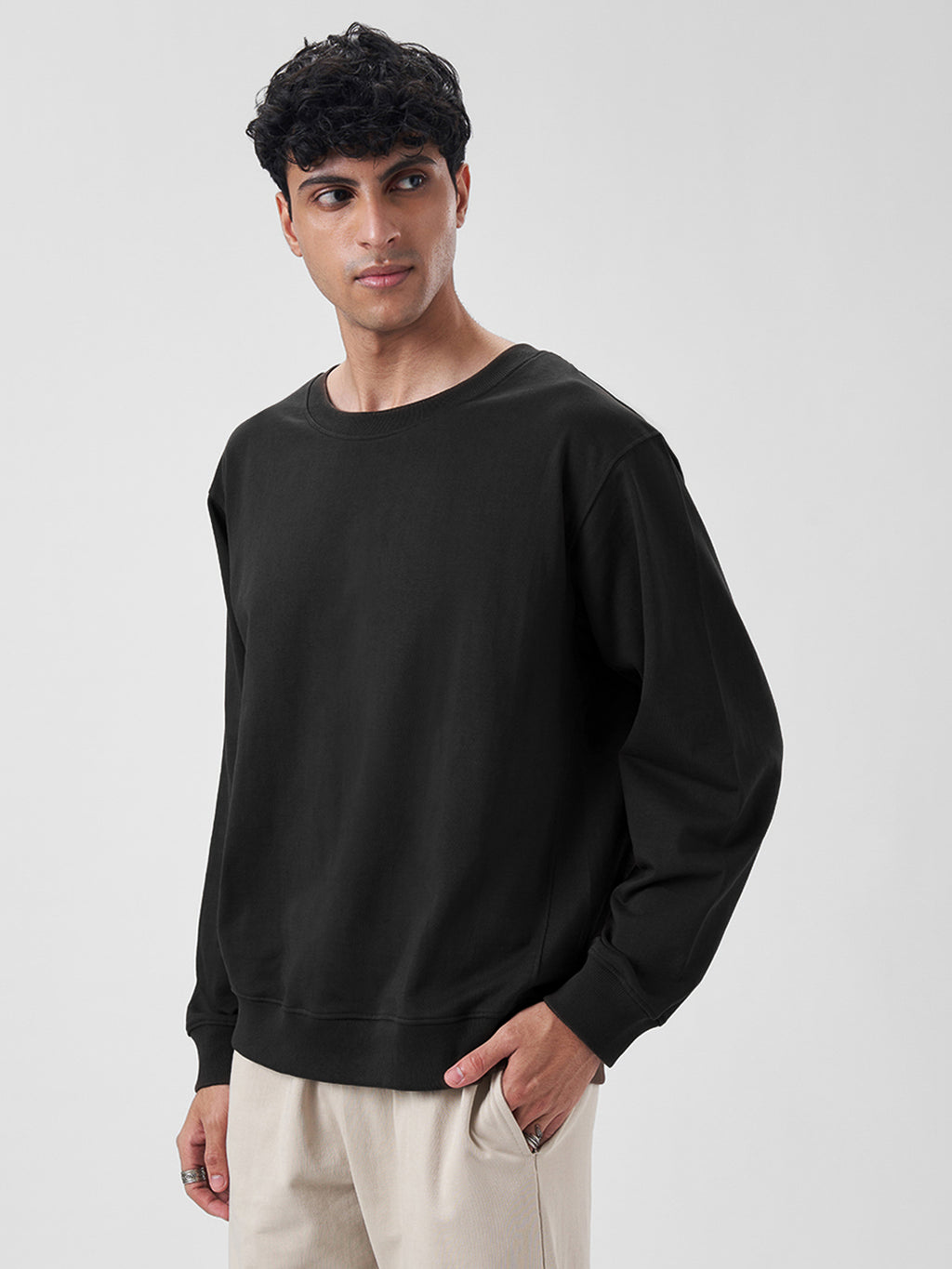 Mens Sweatshirt Jet Black