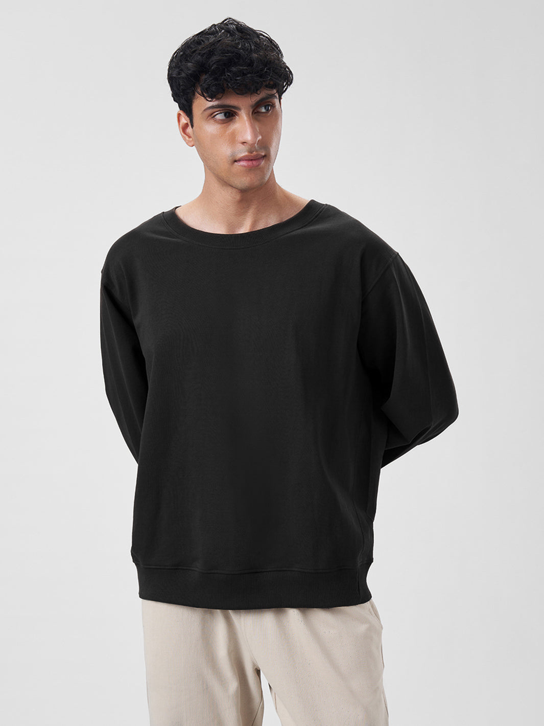 Mens Sweatshirt Jet Black